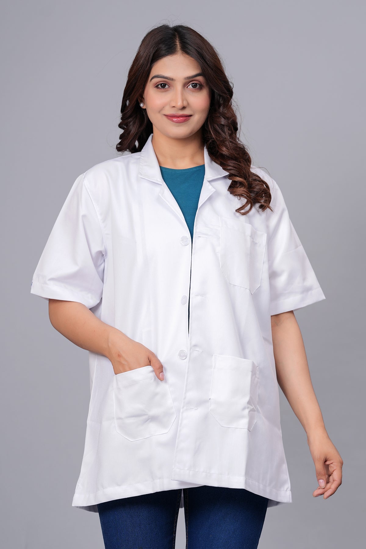 AMA Short Half Sleeve Lab Coat