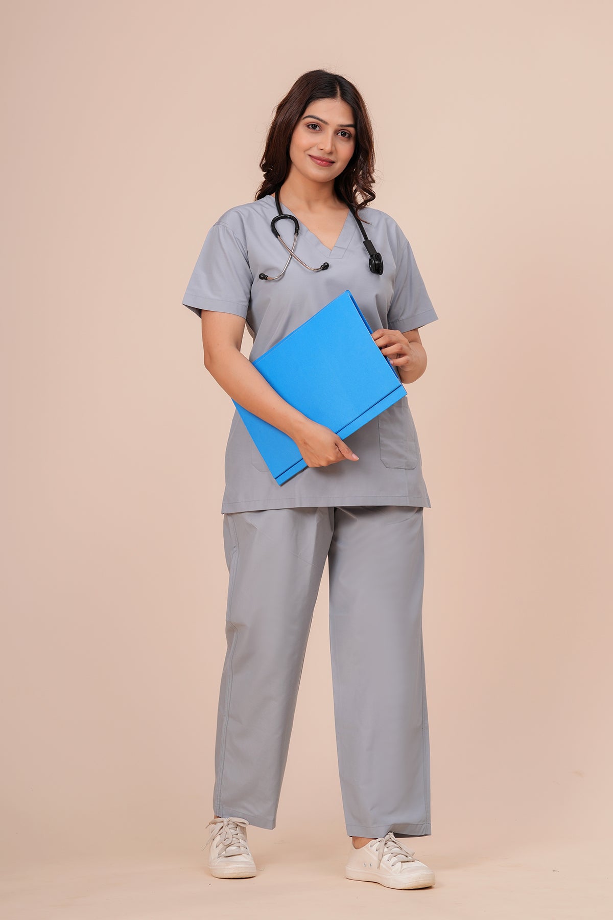 AMA V-Neck Scrub - Light Grey