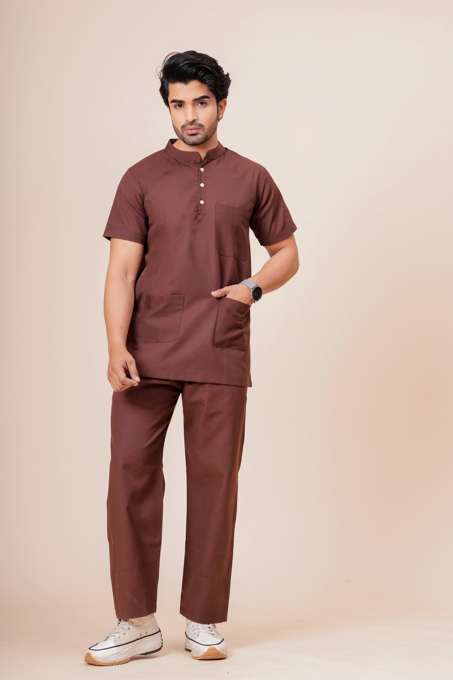 AMA Signature 5-Pocket Scrub - Brown