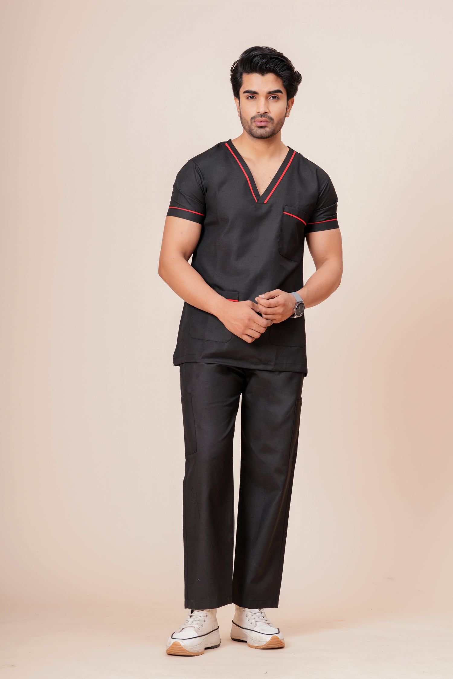AMA V-Neck Scrub - Black